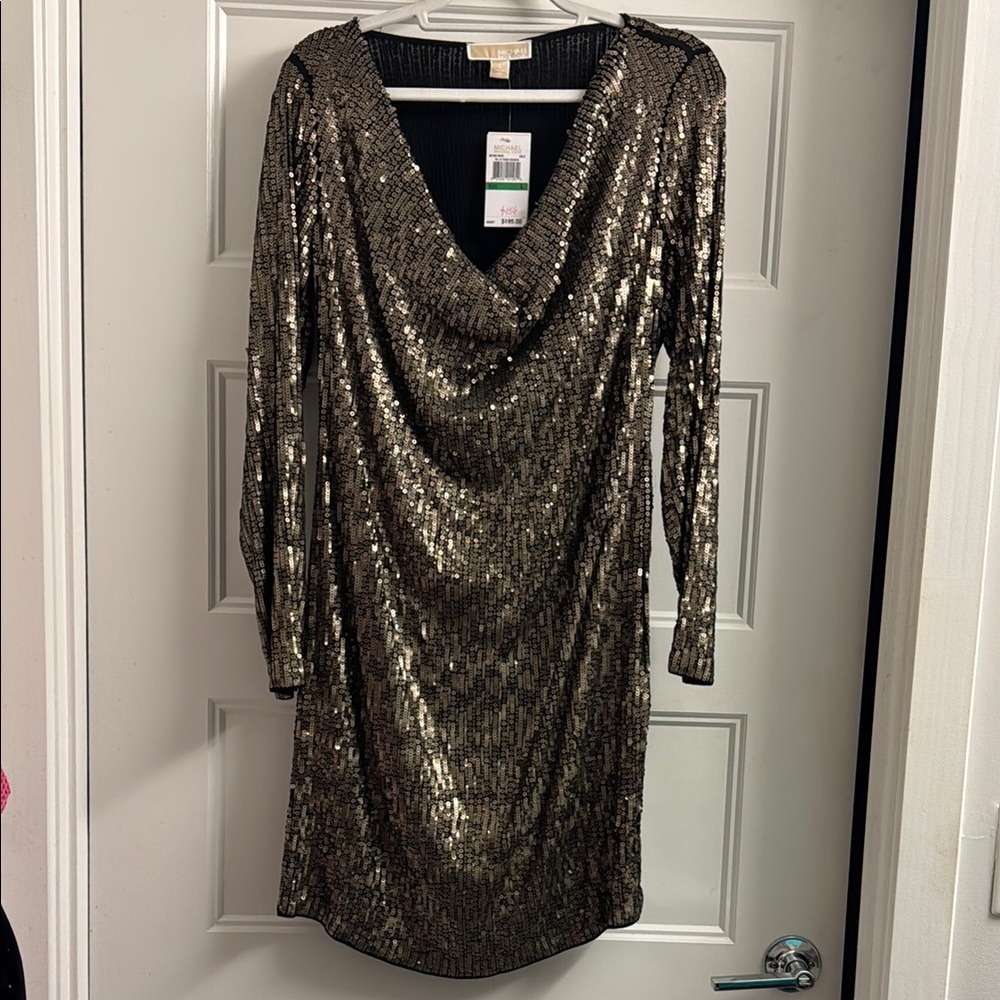 Sequin Long Sleeve Dress